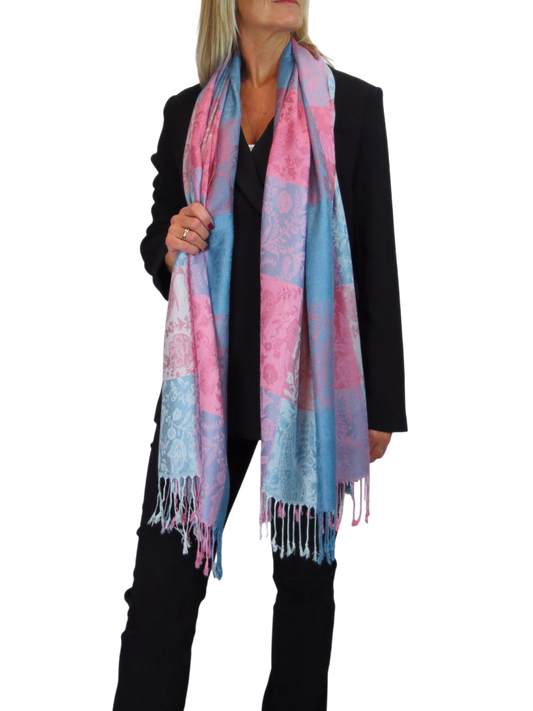 Paisley Pashmina Style Scarf Wrap Pink
