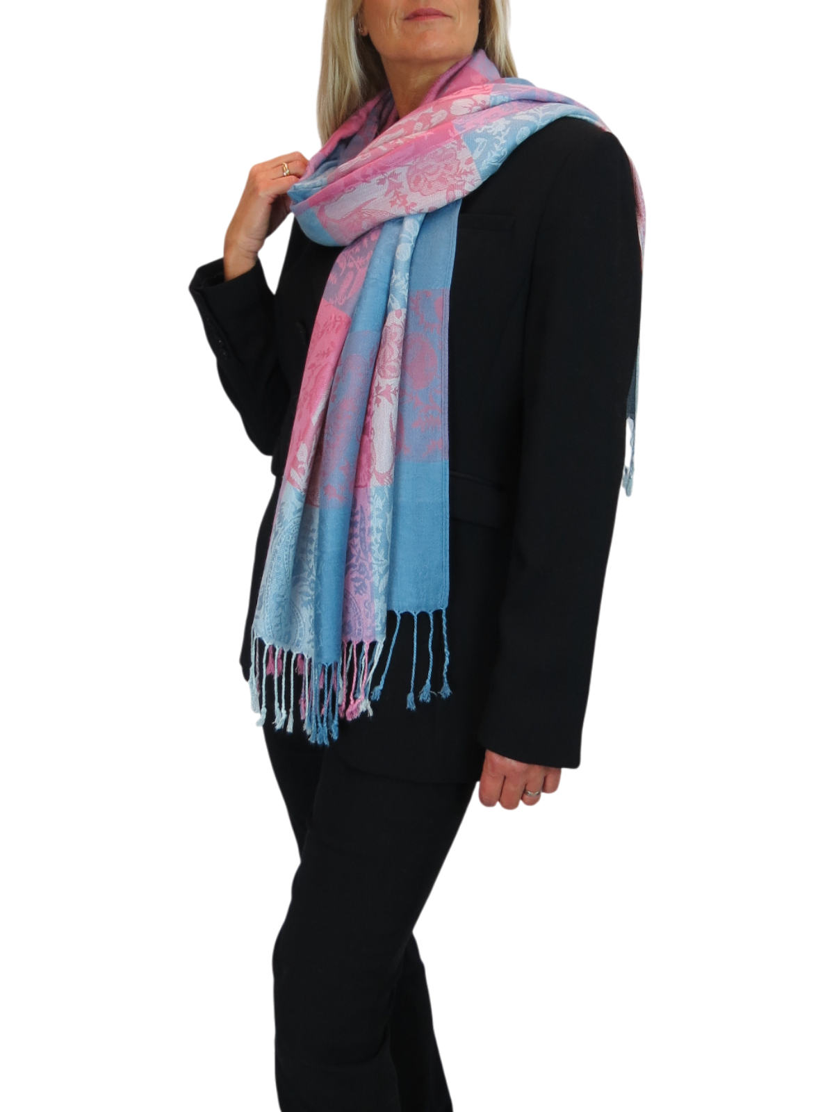 Paisley Pashmina Style Scarf Wrap Pink