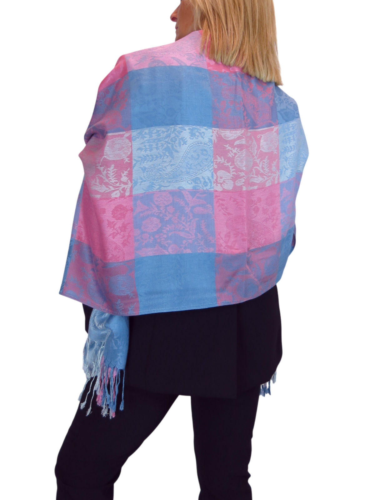 Paisley Pashmina Style Scarf Wrap Pink