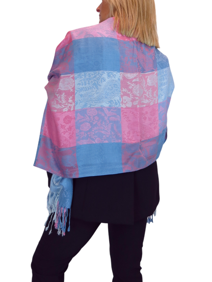 Paisley Pashmina Style Scarf Wrap Pink