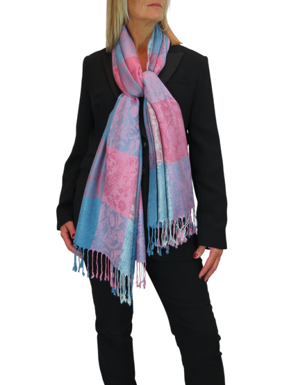 Paisley Pashmina Style Scarf Wrap Pink