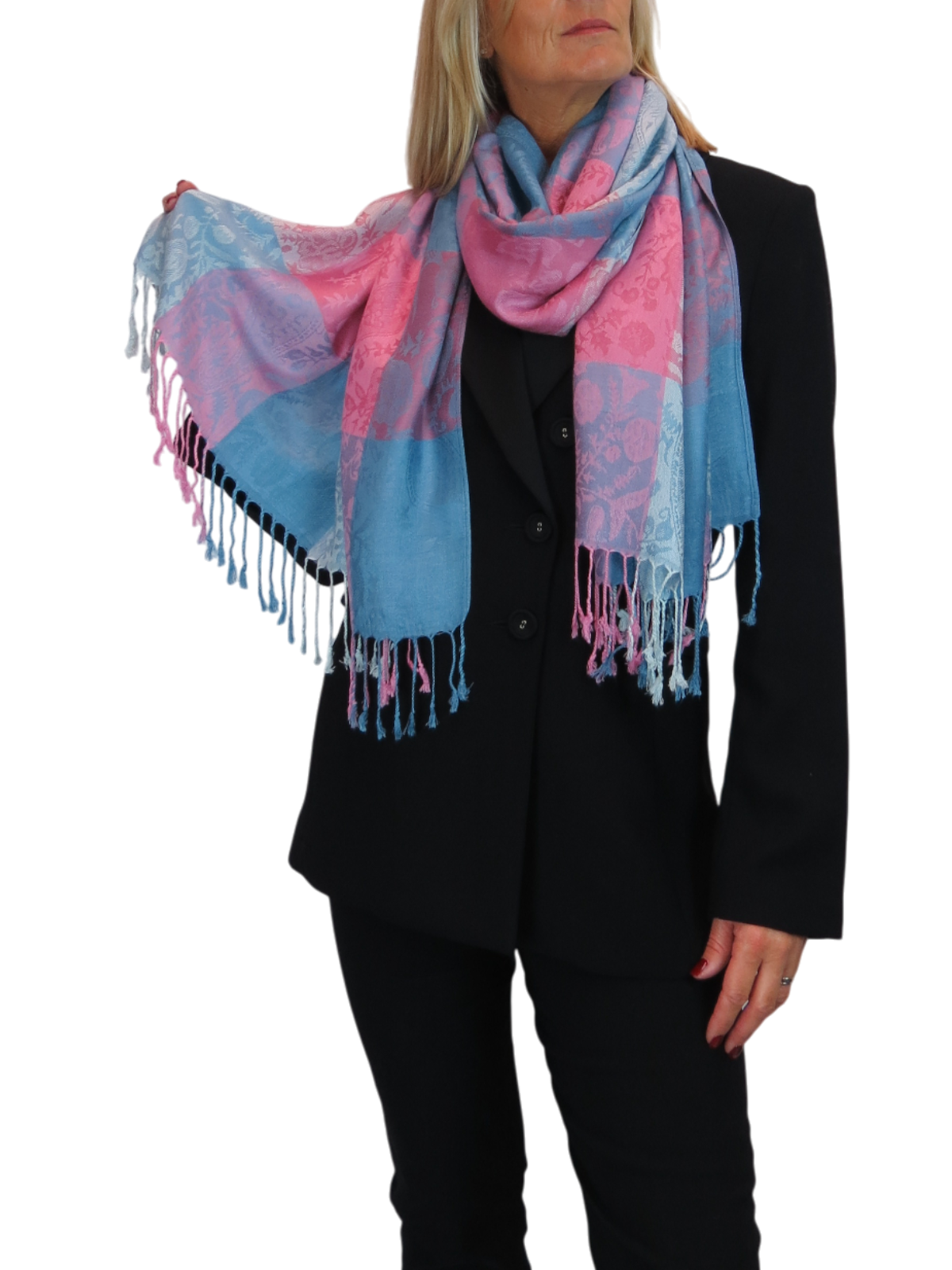Paisley Pashmina Style Scarf Wrap Pink