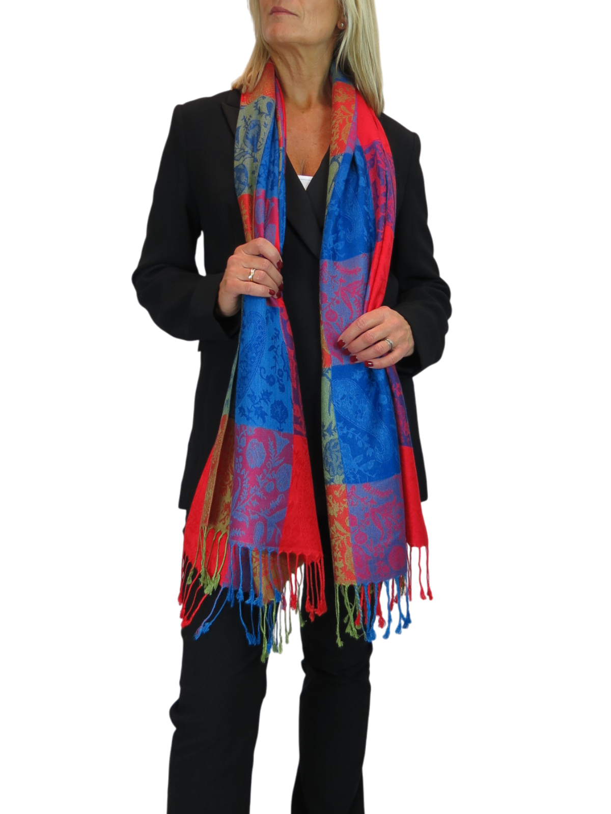 Paisley Pashmina Style Scarf Wrap Red