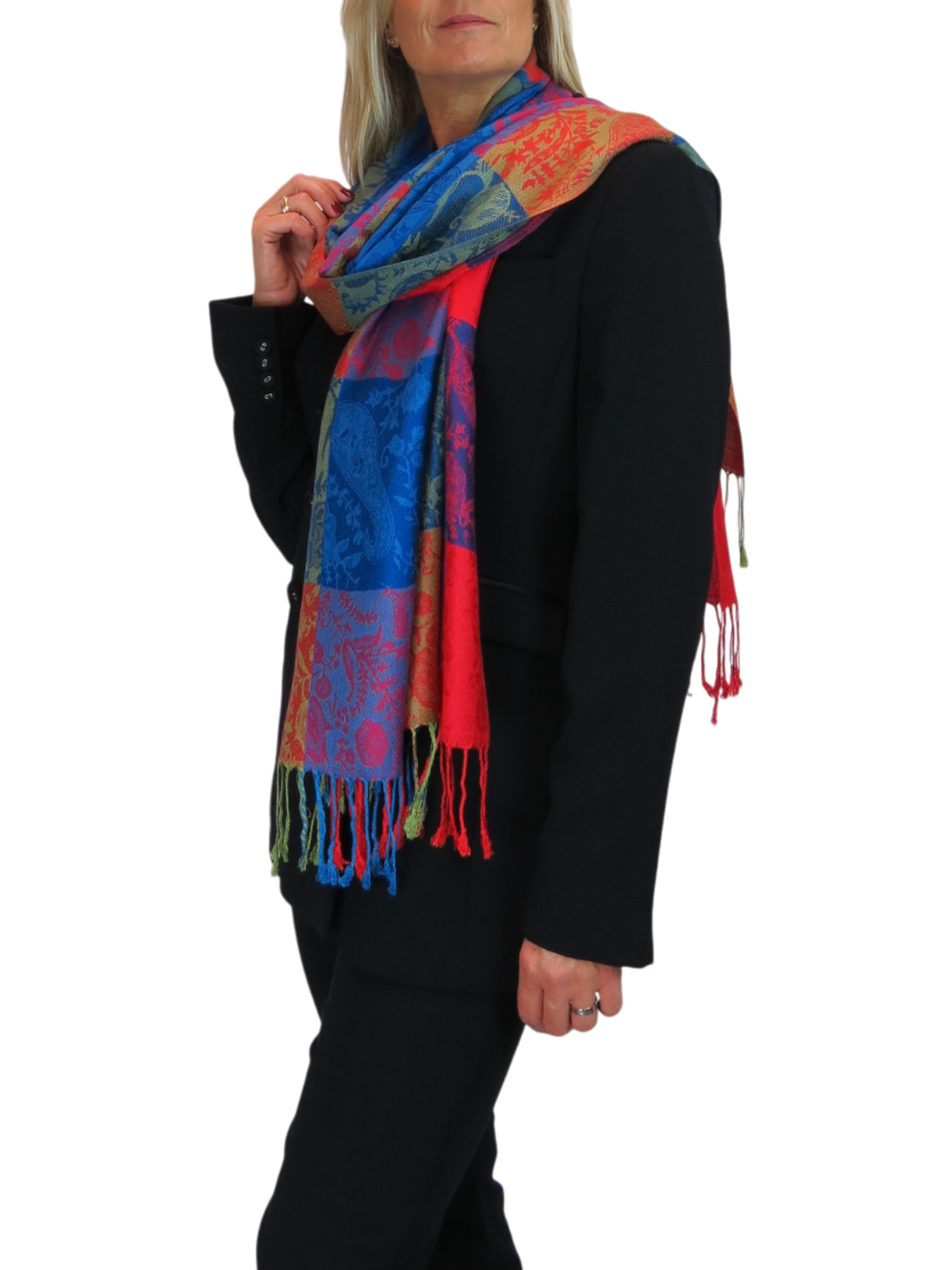 Paisley Pashmina Style Scarf Wrap Red