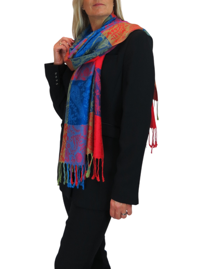 Paisley Pashmina Style Scarf Wrap Red