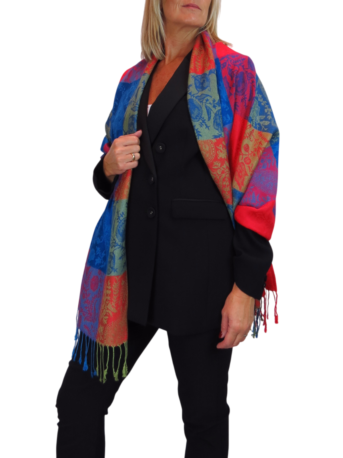 Paisley Pashmina Style Scarf Wrap Red