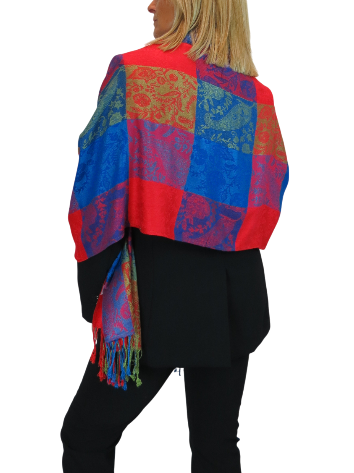 Paisley Pashmina Style Scarf Wrap Red