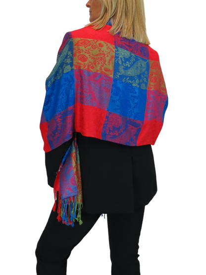 Paisley Pashmina Style Scarf Wrap Red