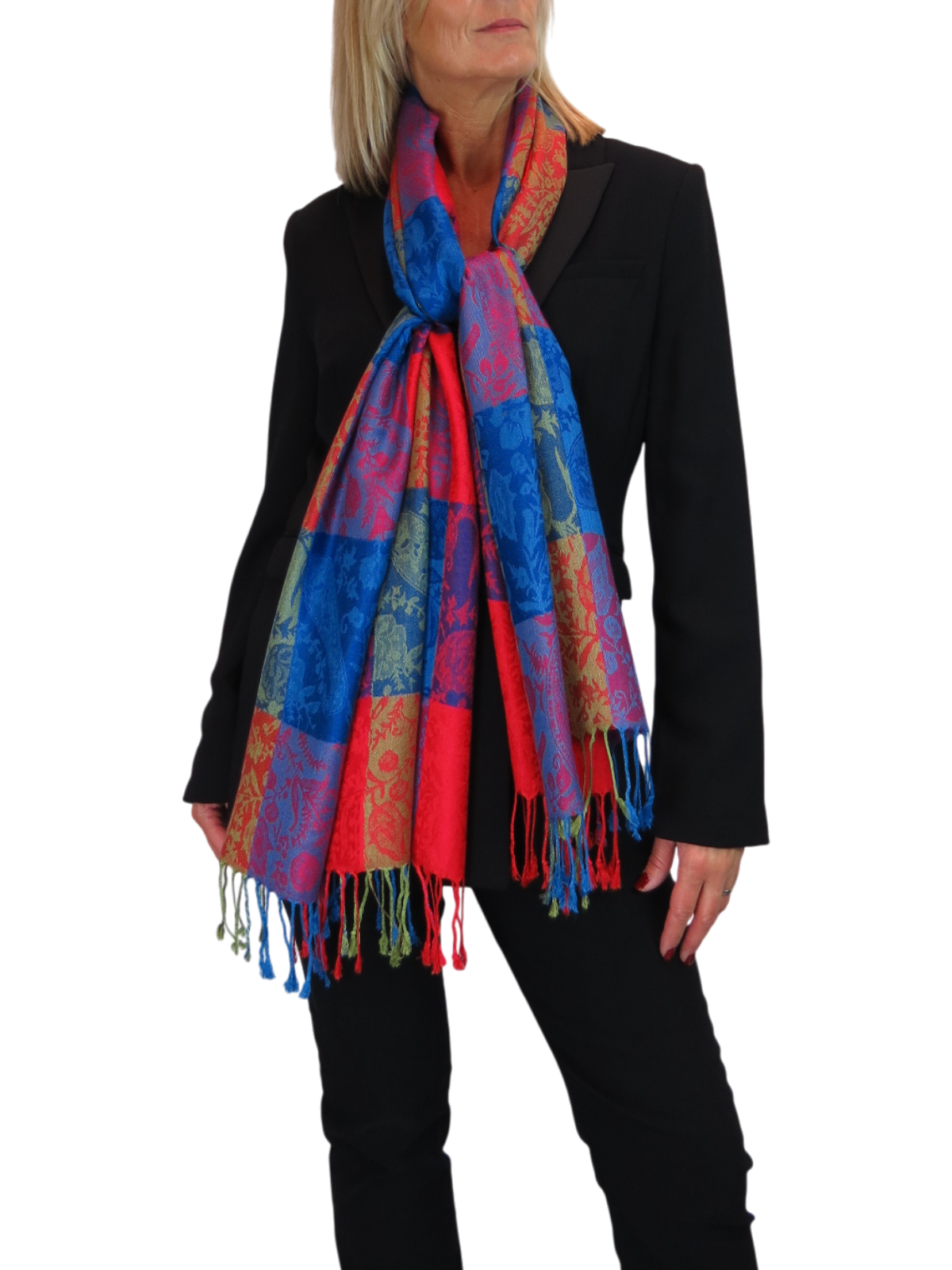 Paisley Pashmina Style Scarf Wrap Red