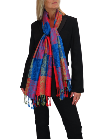 Paisley Pashmina Style Scarf Wrap Red