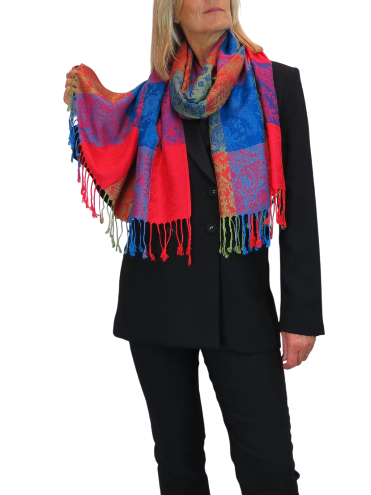 Paisley Pashmina Style Scarf Wrap Red