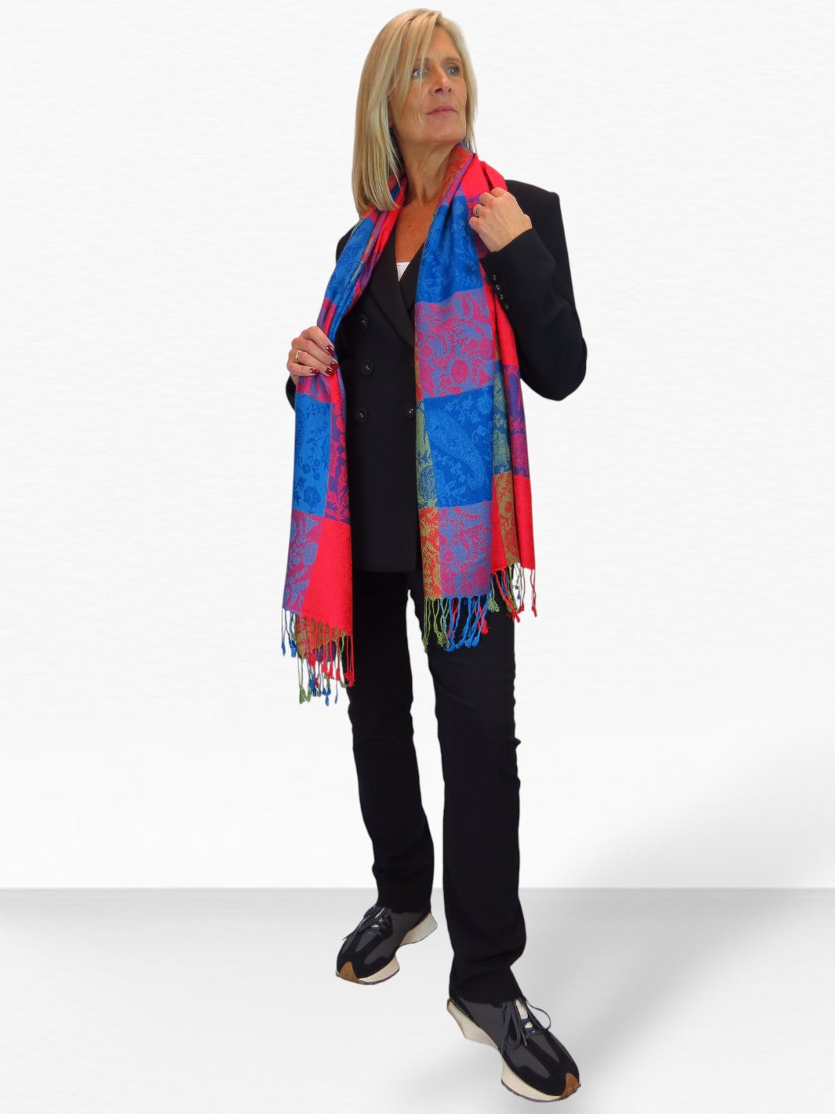 Paisley Pashmina Style Scarf Wrap Red