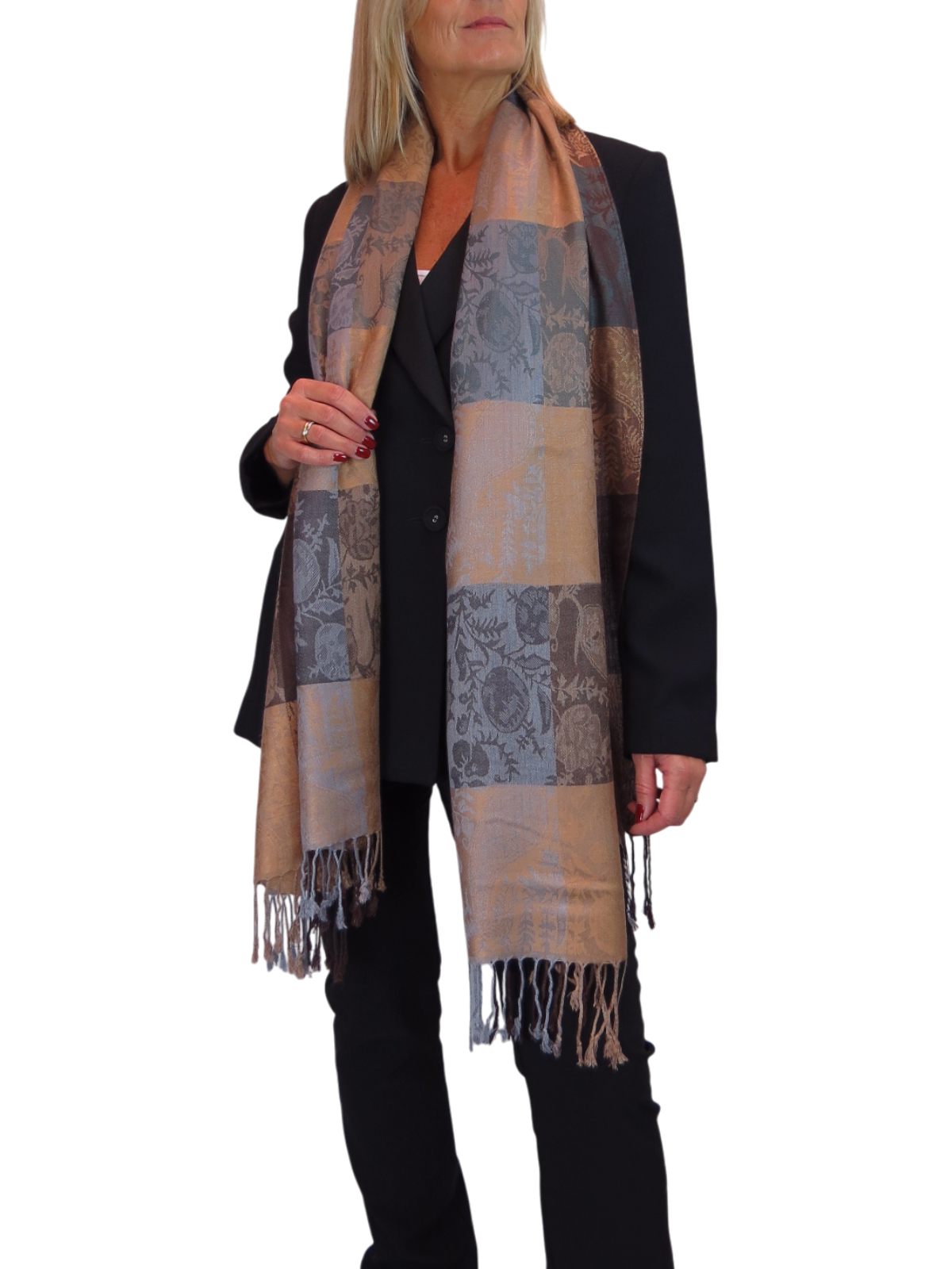Paisley Pashmina Style Scarf Wrap Brown