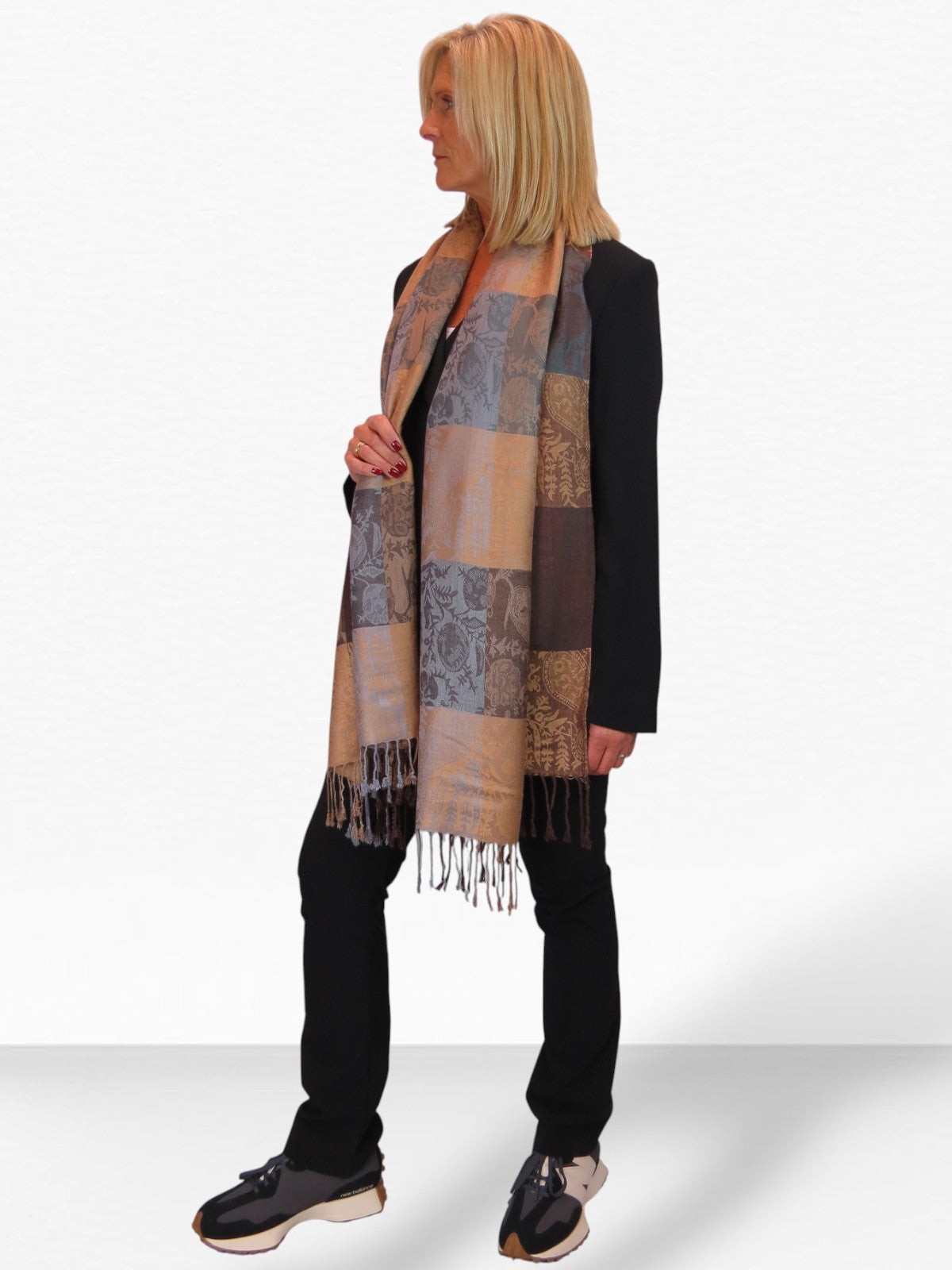 Paisley Pashmina Style Scarf Wrap Brown