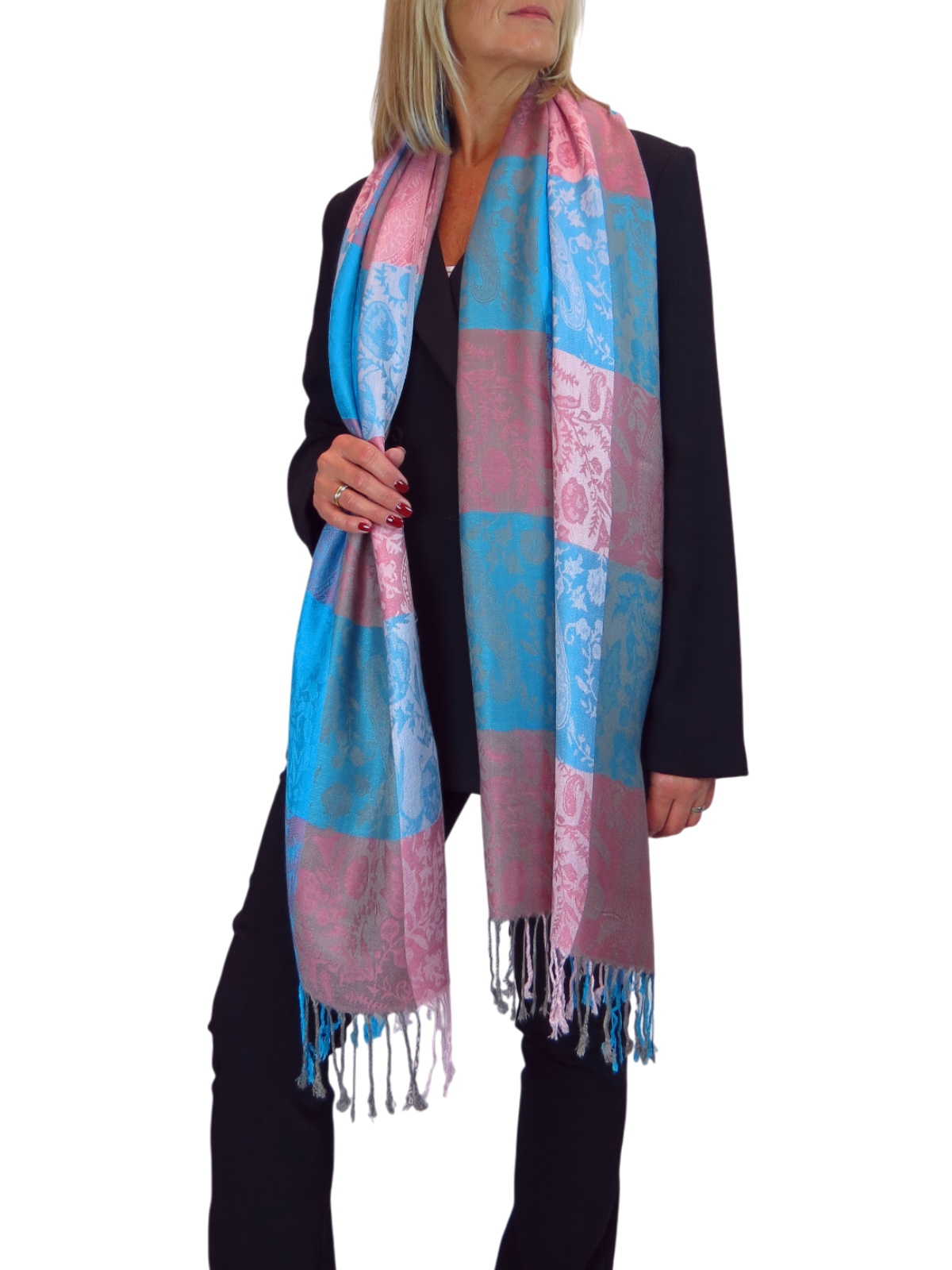 Paisley Pashmina Style Scarf Wrap Turquoise