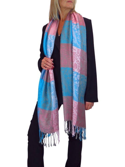 Paisley Pashmina Style Scarf Wrap Turquoise