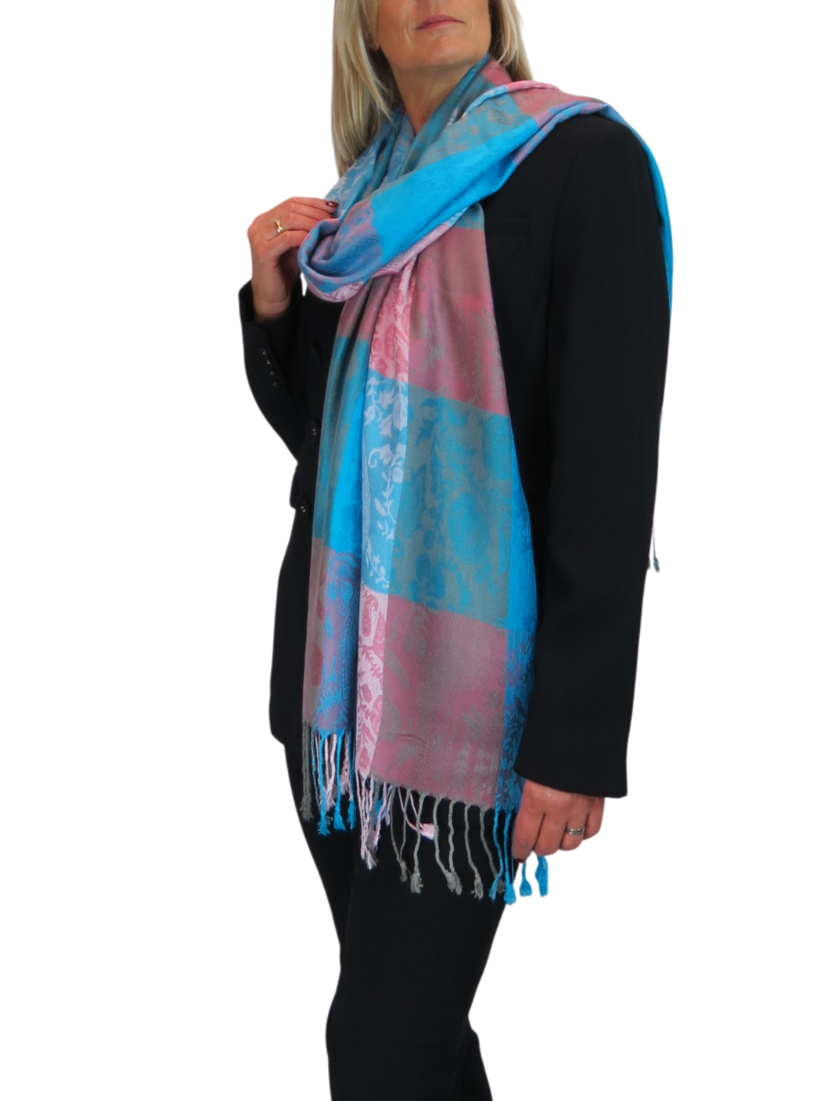 Paisley Pashmina Style Scarf Wrap Turquoise