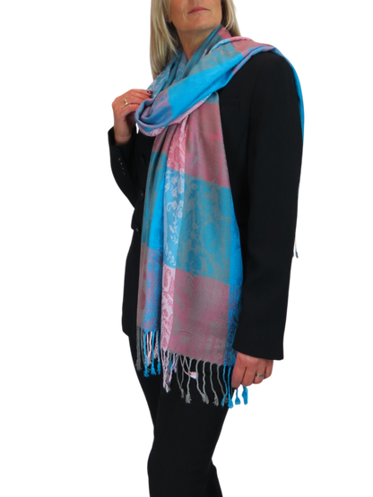 Paisley Pashmina Style Scarf Wrap Turquoise