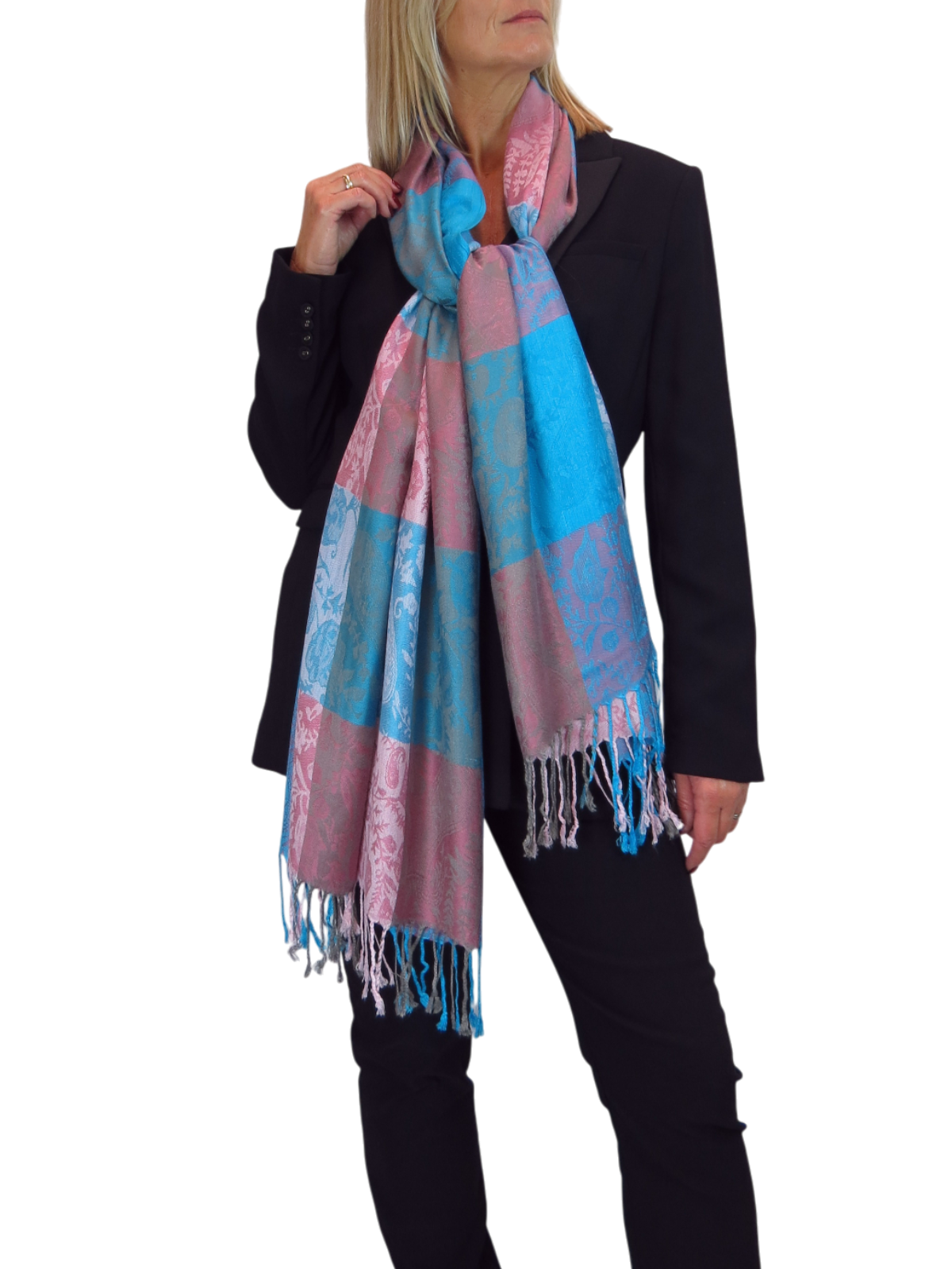 Paisley Pashmina Style Scarf Wrap Turquoise