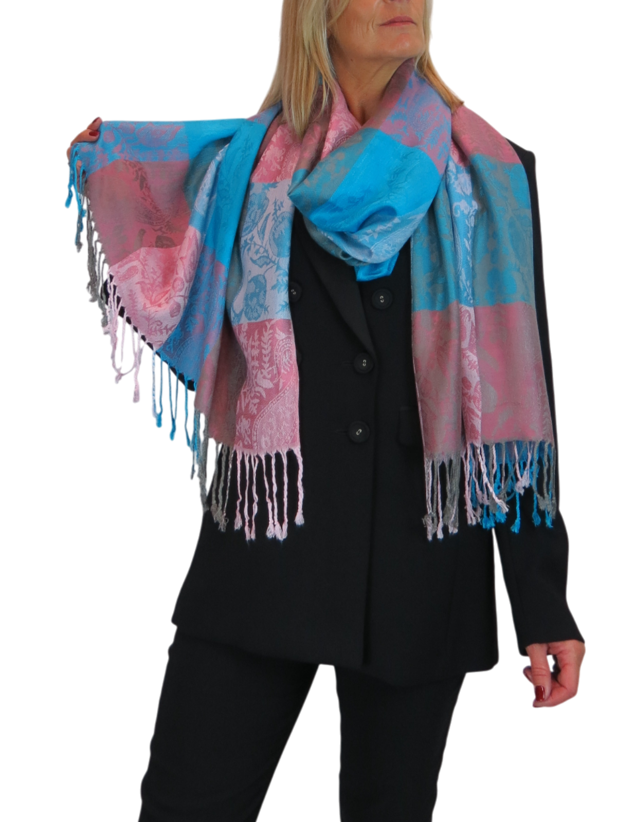 Paisley Pashmina Style Scarf Wrap Turquoise