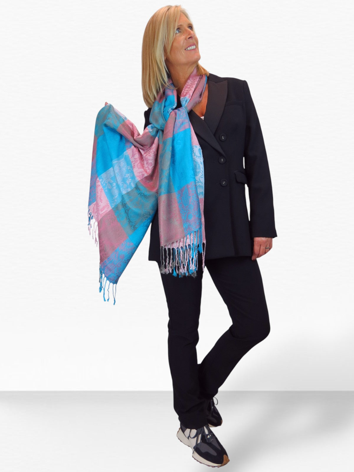Paisley Pashmina Style Scarf Wrap Turquoise