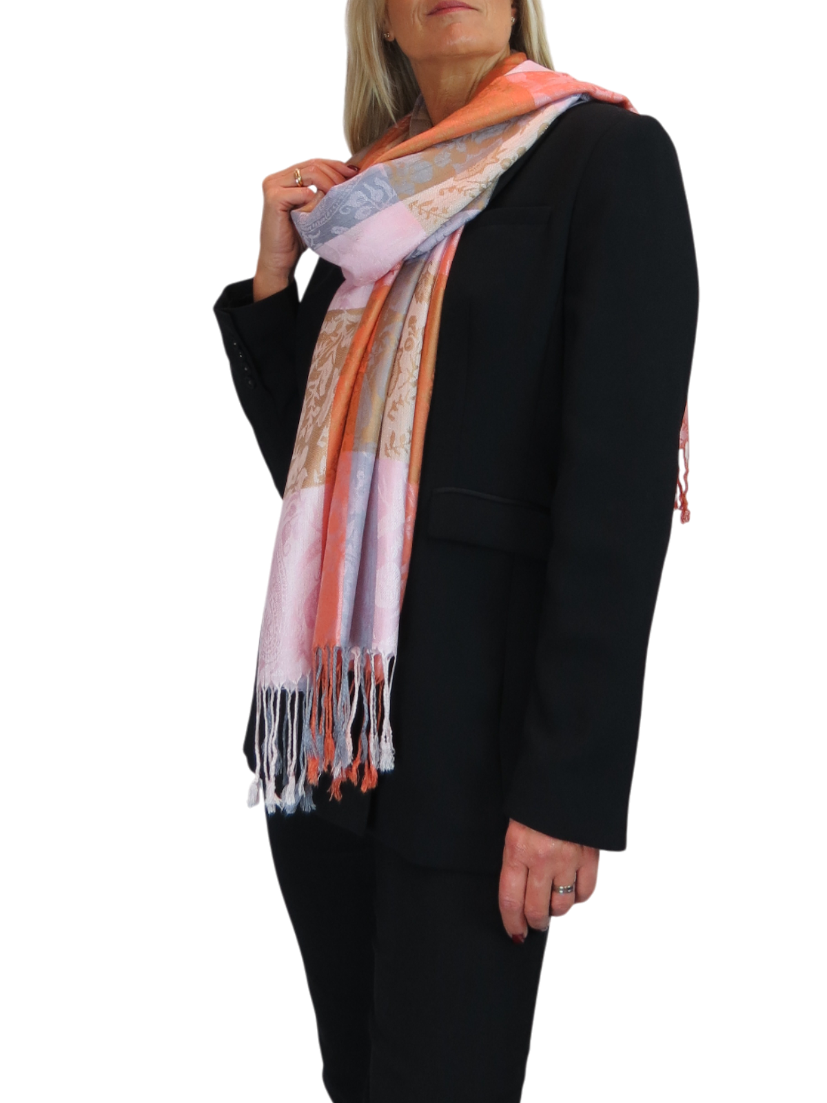 Paisley Pashmina Style Scarf Wrap Orange
