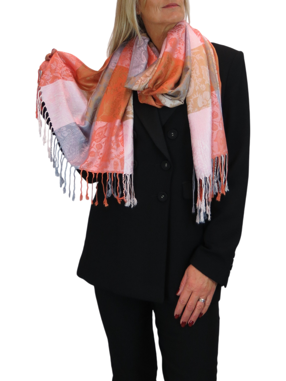 Paisley Pashmina Style Scarf Wrap Orange