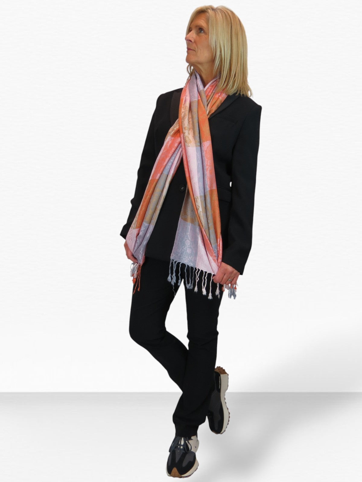 Paisley Pashmina Style Scarf Wrap Orange