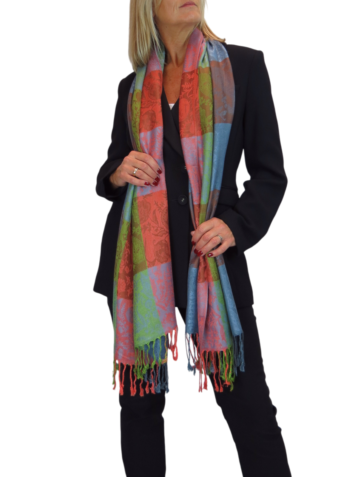 Paisley Pashmina Style Scarf Wrap Green