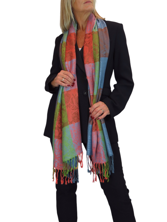 Paisley Pashmina Style Scarf Wrap Green