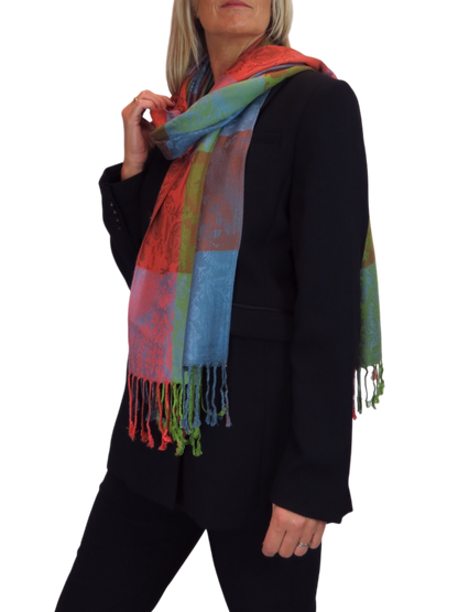 Paisley Pashmina Style Scarf Wrap Green