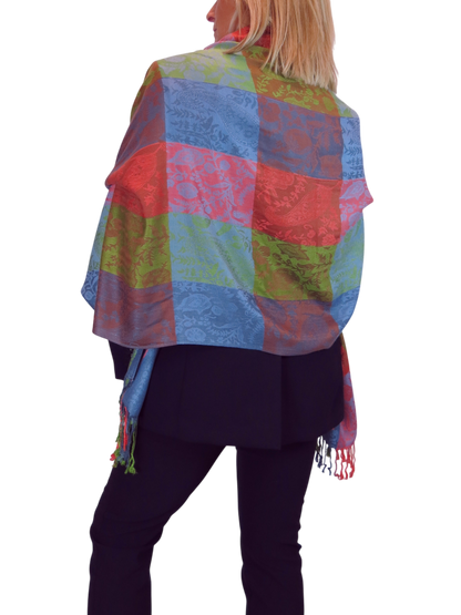 Paisley Pashmina Style Scarf Wrap Green