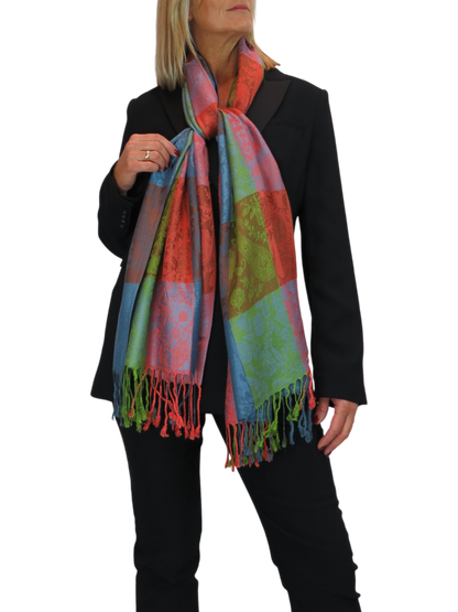 Paisley Pashmina Style Scarf Wrap Green