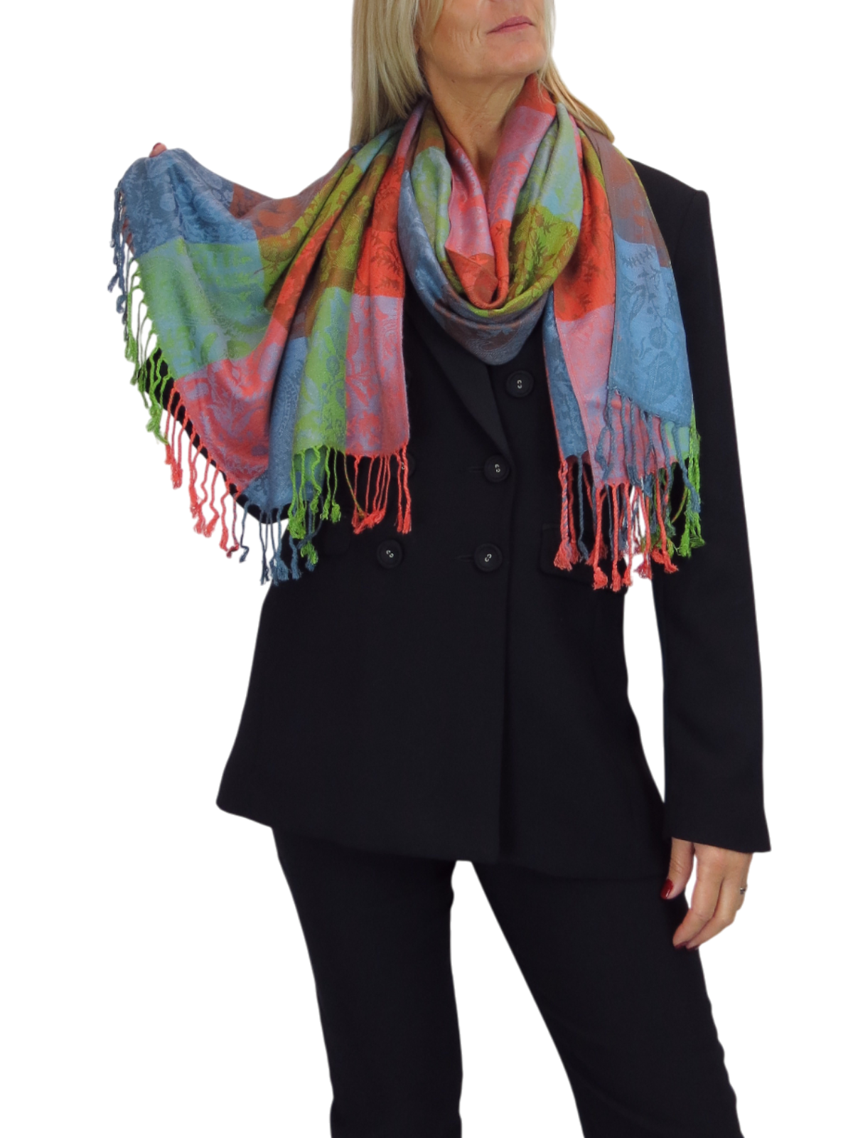 Paisley Pashmina Style Scarf Wrap Green