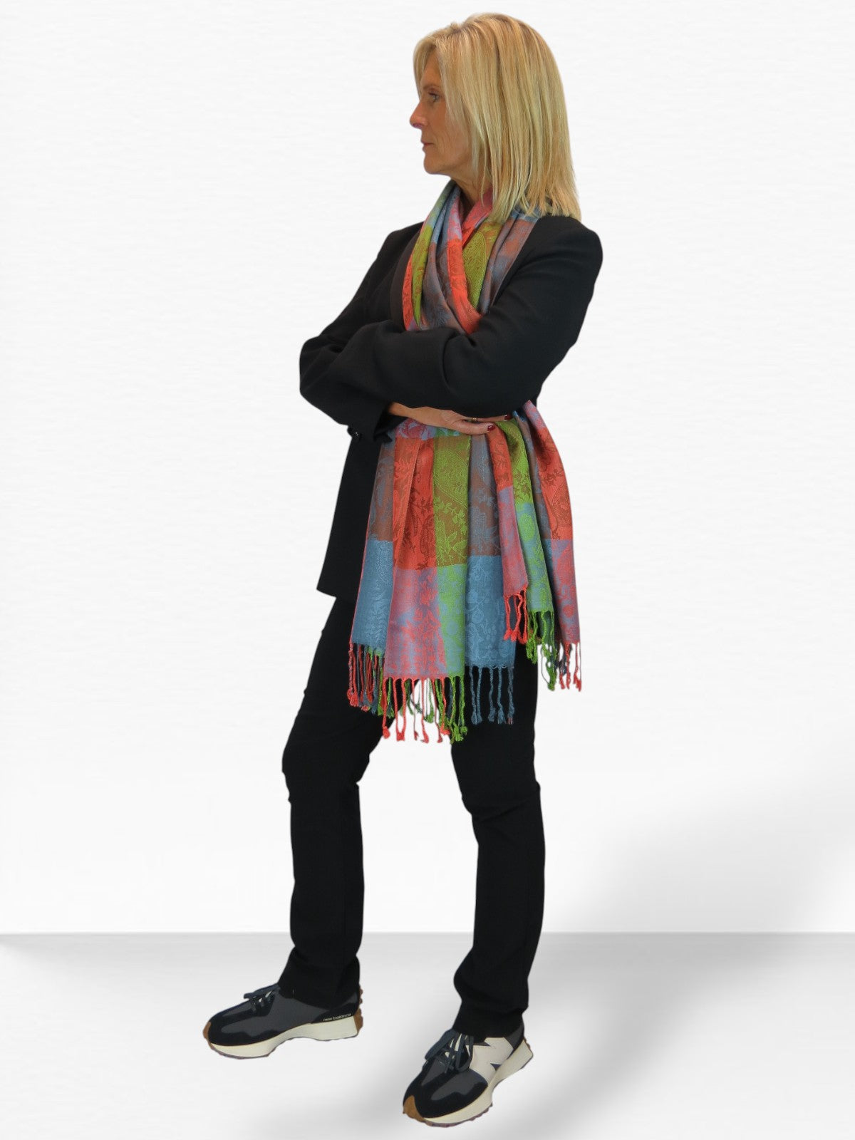 Paisley Pashmina Style Scarf Wrap Green