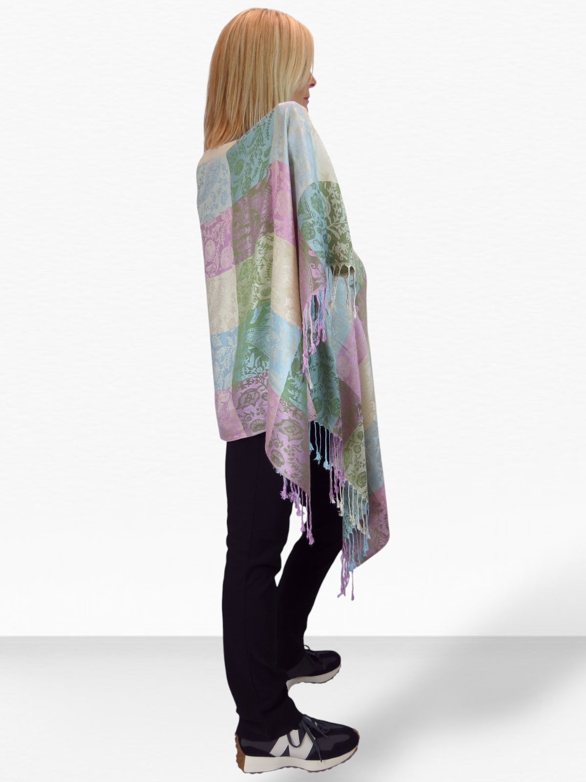 Paisley Pashmina Style Scarf Wrap Beige