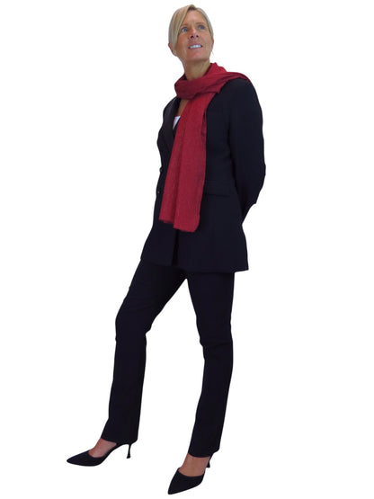 Silk Blend Scarf with Metallic Threads Bordeaux