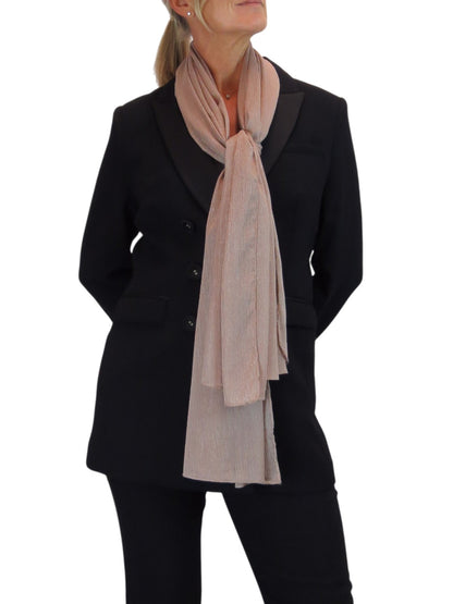 Silk Blend Scarf with Metallic Threads Taupe