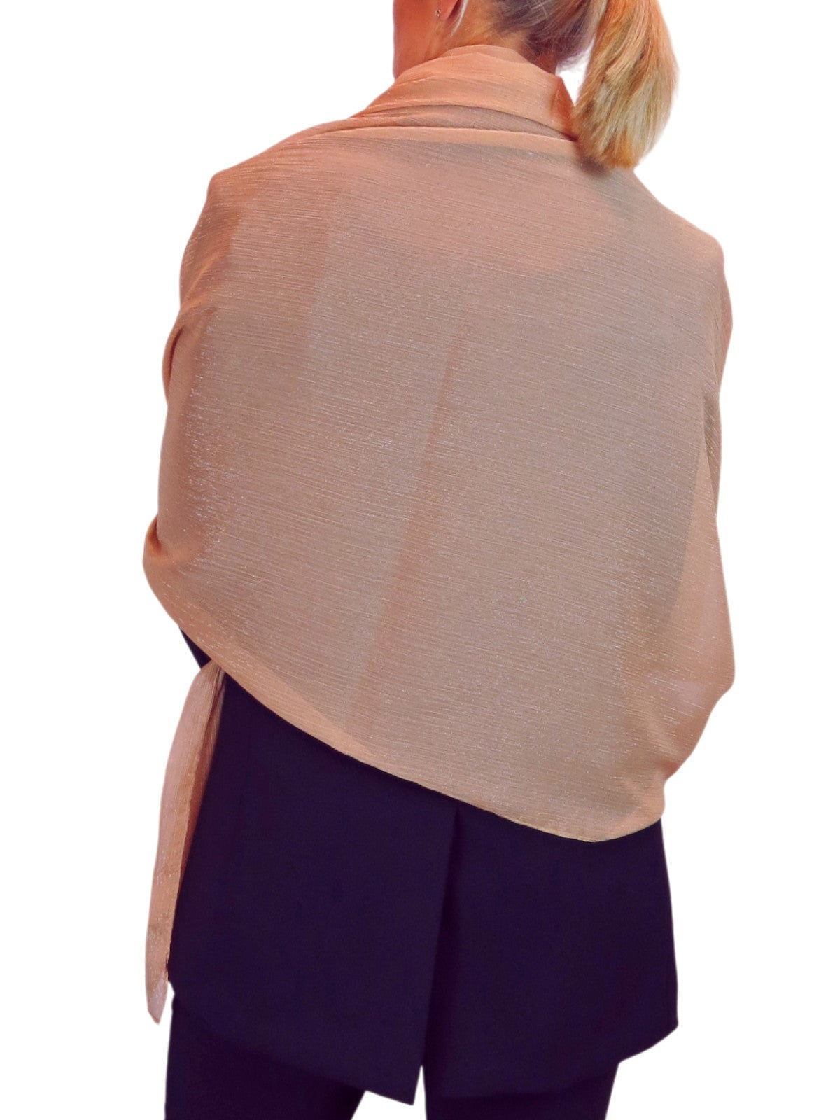 Silk Blend Scarf with Metallic Threads Gold