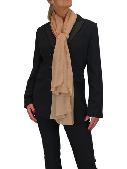 Silk Blend Scarf with Metallic Threads Gold