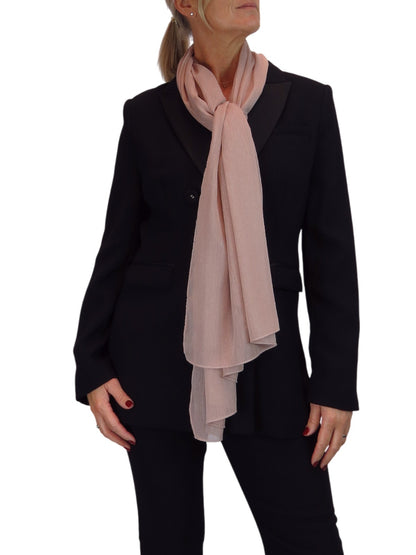 Silk Blend Scarf with Metallic Threads Rose Gold