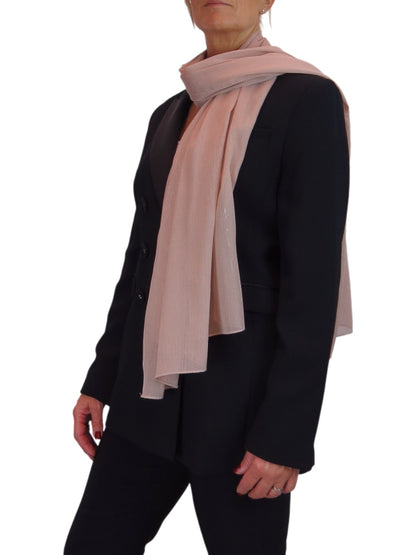 Silk Blend Scarf with Metallic Threads Rose Gold