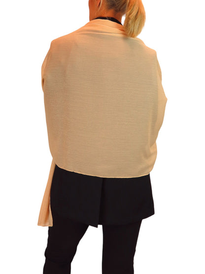 Silk Blend Scarf with Metallic Threads Sand