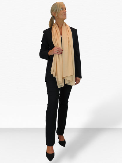 Silk Blend Scarf with Metallic Threads Sand