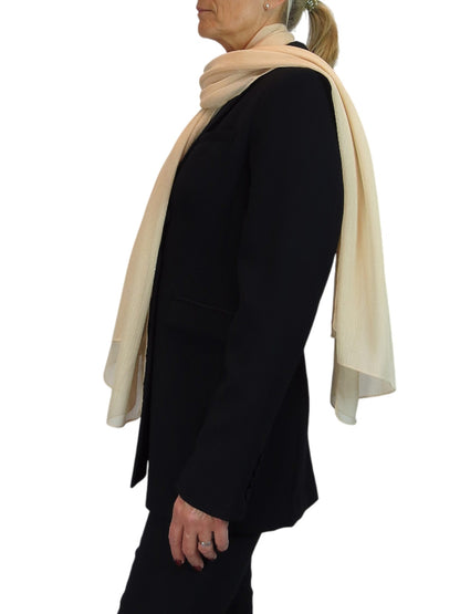 Silk Blend Scarf with Metallic Threads Champagne