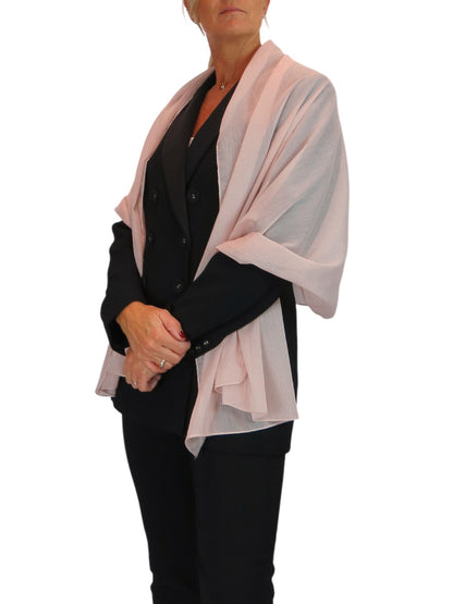 Silk Blend Scarf with Metallic Threads Powder Pink