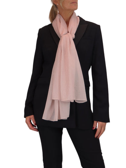 Silk Blend Scarf with Metallic Threads Powder Pink
