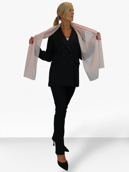 Silk Blend Scarf with Metallic Threads Powder Pink