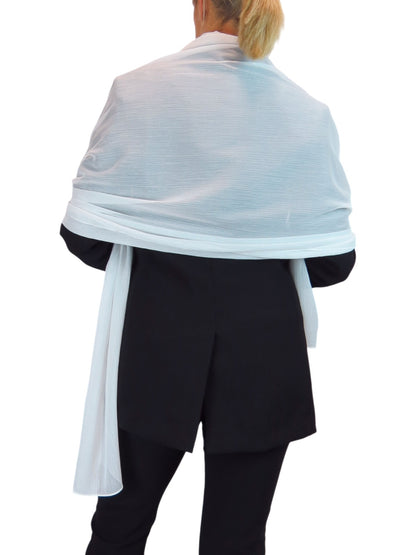 Silk Blend Scarf with Metallic Threads Ivory