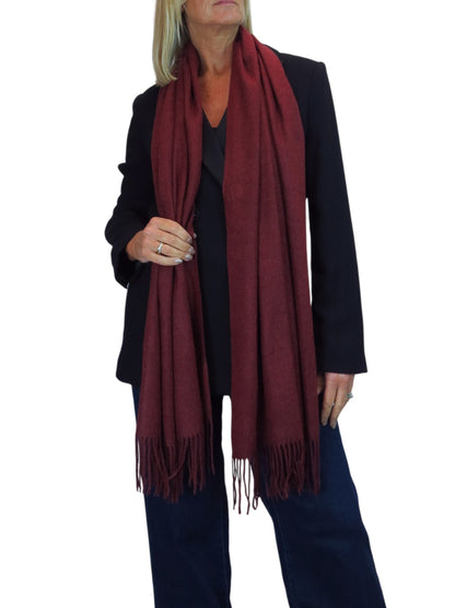 Wool Blend Pashmina Scarf Maroon